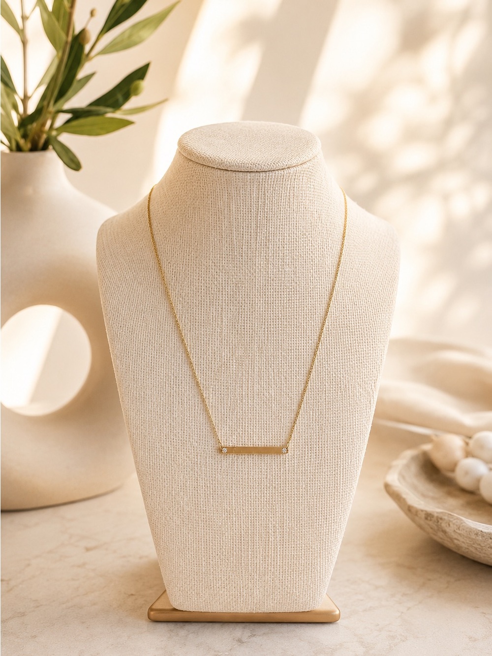 Silver T Bar Necklace